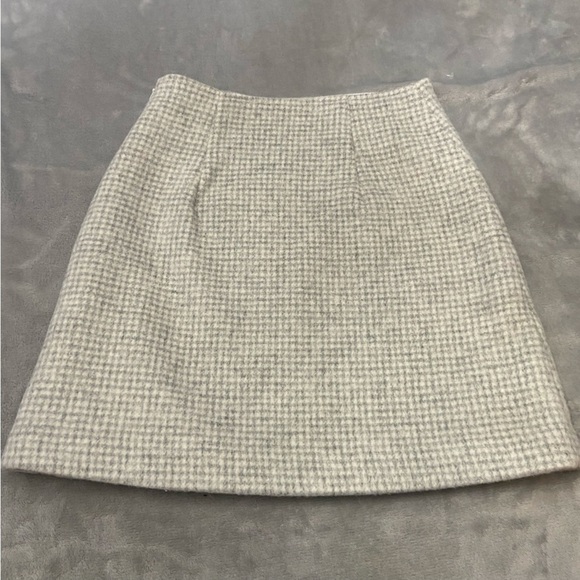 Club Monaco Gray White Plaid Wool Blend Mini Skirt 4959 - Picture 10 of 12
